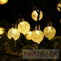 Garden lights solar balls 50led/5m ww