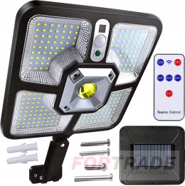 LAMPA SOLARNA ULICZNA LED Z CZUJNIKIEM RUCHU I ZMIERZCHU MOCNA OGRODOWA