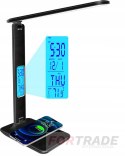 LED-SCHREIBTISCHLAMPE MIT USB-INDUKTIONSLADEGERÄT SCHULLAMPE THERMOMETER DATEN