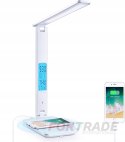 LED-SCHREIBTISCHLAMPE MIT USB-INDUKTIONSLADEGERÄT SCHULLAMPE THERMOMETER DATEN