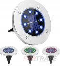 Gartenlampen solarscheibe rgb 8 led