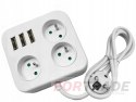 EXTENSION CORD POWER STRIP WITH GROUNDING + 3 USB POWER CABLE 1.5M