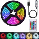 RGB-LED-STREIFEN USB MIT FERNBEDIENUNG 5V 3M HINTERGRUNDBELEUCHTUNG BUNTE LED WASSERDICHT