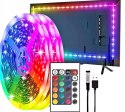 TAŚMA LED RGB USB Z PILOTEM 5V PODŚWIETLENIE TV LEDOWA KOLOROWA 2M + PILOT