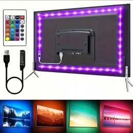 RGB-LED-STREIFEN USB MIT FERNBEDIENUNG 5V BUNTE LED-TV-HINTERGRUNDBELEUCHTUNG 2M + FERNBEDIENUNG