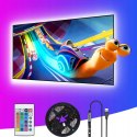 RGB-LED-STREIFEN USB MIT FERNBEDIENUNG 5V BUNTE LED-TV-HINTERGRUNDBELEUCHTUNG 2M + FERNBEDIENUNG