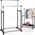 DOUBLE STANDING CLOTHING HANGER ON WHEELS CLOTHES FOR THE ROOM WARDROBE