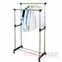 DOUBLE STANDING CLOTHING HANGER ON WHEELS CLOTHES FOR THE ROOM WARDROBE