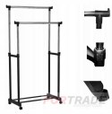 DOUBLE STANDING CLOTHING HANGER ON WHEELS CLOTHES FOR THE ROOM WARDROBE