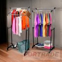 DOUBLE STANDING CLOTHING HANGER ON WHEELS CLOTHES FOR THE ROOM WARDROBE