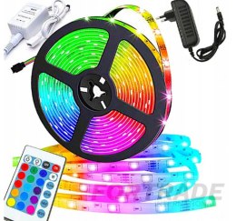 WASSERDICHTER RGB-SMD-LED-STREIFEN 5M BUNT + FERNBEDIENUNG FÜR SCHRANKREGALE