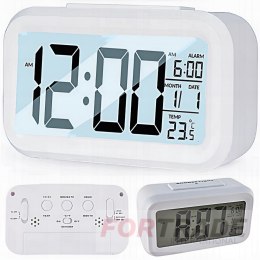 DIGITALER WECKER, LED-UHR, THERMOMETER, KALENDER, HINTERGRUNDBELEUCHTUNG 12/24 STD