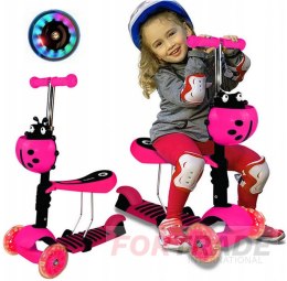 THREE-WHEEL BALANCING SCOOTER FOR CHILDREN, ADJUSTABLE, RIDE-RIDE WITH BASKET