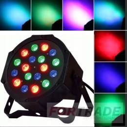 KOLOROFON DYSKOTEKOWY REFLEKTOR LED LASEROWY PROJEKTOR PARTY RGB DMX 18W