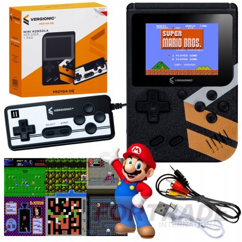 PORTABLE RETRO GAME CONSOLE 400 GAMES FOR TV MINI TV + LCD PAD