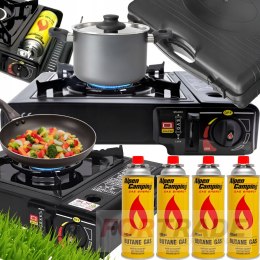 TOURIST PORTABLE FIELD GAS COOKER + 8 X GAS CARTRIDGE FOR THE COOKER