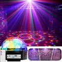 PROJEKTOR DYSKOTEKOWY KULA DISCO REFLEKTOR LED LASER Z PILOTEM Z GŁOŚNIKEM