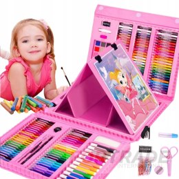 PAINTING SET FOR CHILDREN, PENS, CRAYONS, PAINTS, LARGE 208 PIECES. IN A SUITCASE