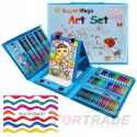 PAINTING SET FOR CHILDREN, PENS, CRAYONS, PAINTS, LARGE 208 PIECES. IN A SUITCASE