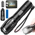 LATARKA POLICYJNA TAKTYCZNA WOJSKOWA ALUMINIUM MOCNA LED CREE XML-T6 - ZOOM