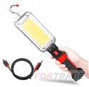 LATARKA WARSZTATOWA MOCNA LAMPA LED COB USB HAK AKUMULATOROWA MAGNES LAMPKA