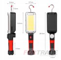 LATARKA WARSZTATOWA MOCNA LAMPA LED COB USB HAK AKUMULATOROWA MAGNES LAMPKA