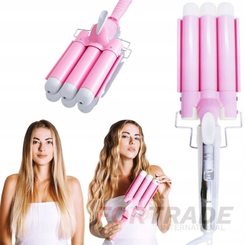 HAIR CURLING IRON INVERTER CERAMIC CRIMPER WITH TEMPERATURE ADJUSTMENT