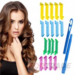 LEVERAG MAGICAL PAPILOTS HAIR CURLS ROLLERS SPIRAL PAPILOTS HOOKS 18 ELEMENTS