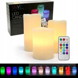 RGB LED CANDLES COLORFUL REMOTE CANDLES SET OF 3