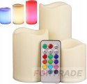 RGB LED CANDLES COLORFUL REMOTE CANDLES SET OF 3