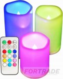 RGB LED CANDLES COLORFUL REMOTE CANDLES SET OF 3