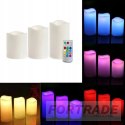 RGB LED CANDLES COLORFUL REMOTE CANDLES SET OF 3