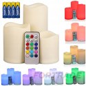 RGB LED CANDLES COLORFUL REMOTE CANDLES SET OF 3