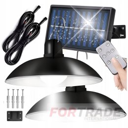 CHANDELIER HANGING GARDEN LAMP DOUBLE SOLAR LED REMOTE SET