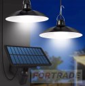 LAMPA OGRODOWA SOLARNA 2 ŻYRANDOL LED WISZĄCA ULICZNA ZEWNĘTRZNA + PILOT