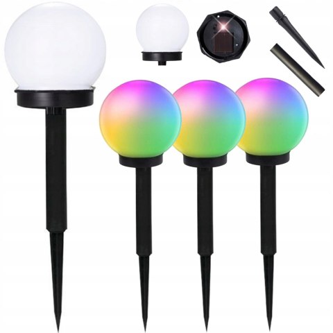 SOLAR GARDEN LAMPS RGB BALL 4 PCS