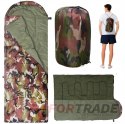 TOURIST SLEEPING BAG MUMMY 2IN1 WARM QUILT HOOD CAMO FORTRADE