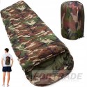 TOURIST SLEEPING BAG MUMMY 2IN1 WARM QUILT HOOD CAMO FORTRADE