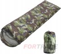 TOURIST SLEEPING BAG MUMMY 2IN1 WARM QUILT HOOD CAMO FORTRADE