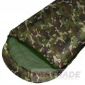 TOURIST SLEEPING BAG MUMMY 2IN1 WARM QUILT HOOD CAMO FORTRADE