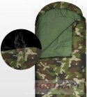 TOURIST SLEEPING BAG MUMMY 2IN1 WARM QUILT HOOD CAMO FORTRADE