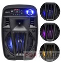 GŁOŚNIK PRZENOŚNY KOLUMNA BLUETOOTH MP3/MP4 SD Z RADIEM FM USB Z PILOTEM