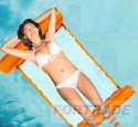 WATER HAMMOCK BEACH GARDEN MATTRESS FOR SWIMMING INFLATABLE POOL ORANGE