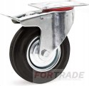 SWIVEL WHEEL, RUBBER WHEEL FOR TROLLEY, SWIVEL + BRAKE, 75MM, SMALL