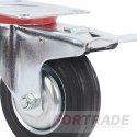 DREHRAD, GUMMIRAD FÜR TROLLEY, DREHBAR + BREMSE, 75 MM, KLEIN