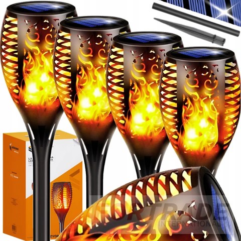 GARDEN LAMP SOLAR TORCH LED LAMP DRILLED GARDEN LAMPS X 4 PCS