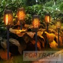 GARTENLAMPE SOLAR FACKEL LED LAMPE GEBOHRTE GARTENLAMPEN X 4 STÜCK