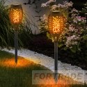 GARTENLAMPE SOLAR FACKEL LED LAMPE GEBOHRTE GARTENLAMPEN X 4 STÜCK