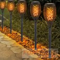 GARTENLAMPE SOLAR FACKEL LED LAMPE GEBOHRTE GARTENLAMPEN X 4 STÜCK