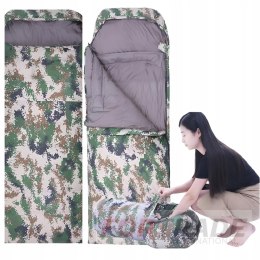 Traveling tourist sleeping bag with hood light warm camo quilt with cover